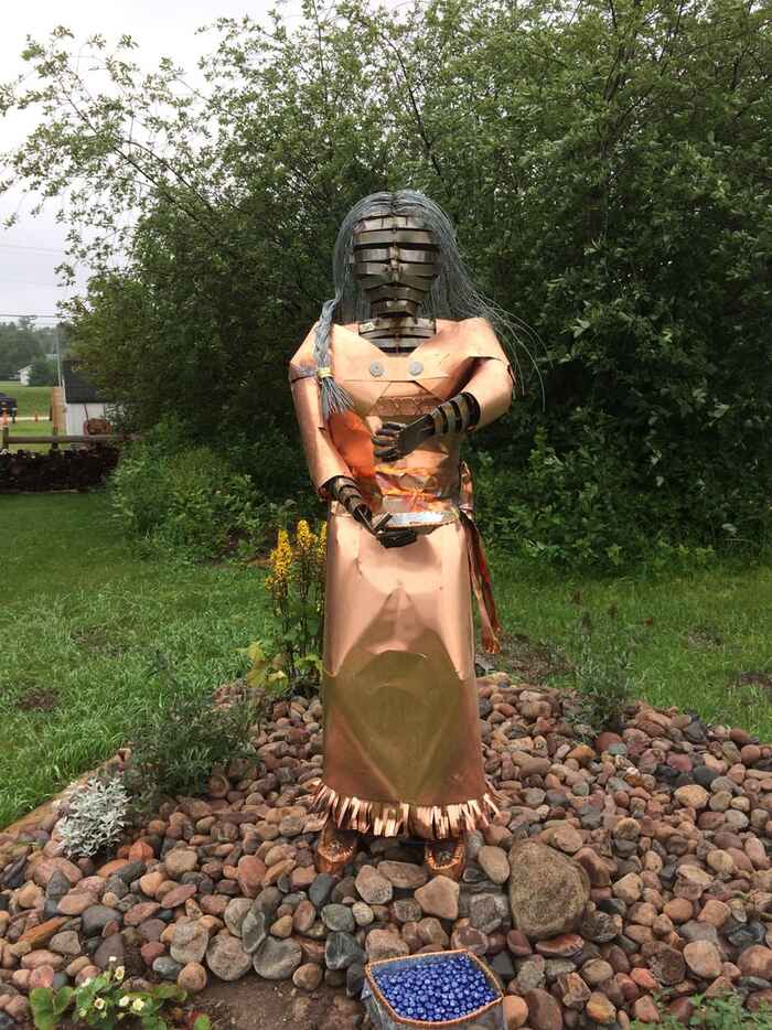 Ojibwa maiden statue at Anishinaabe Sculpture Park in St. Ignace