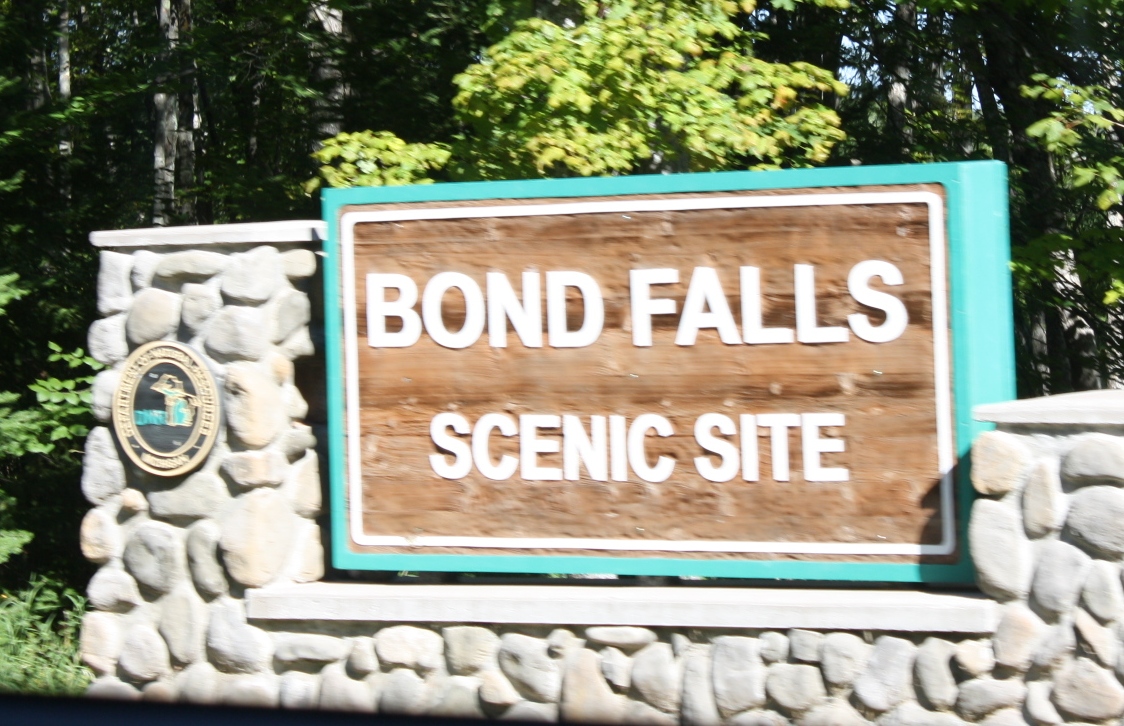 Bond Falls Sign