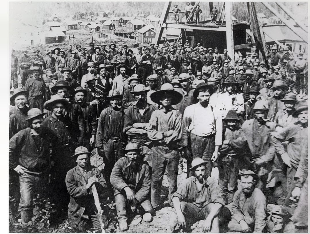 Miners outside Chapin Mine circa 1880
