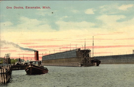 Early Escanaba Iron Ore Docks