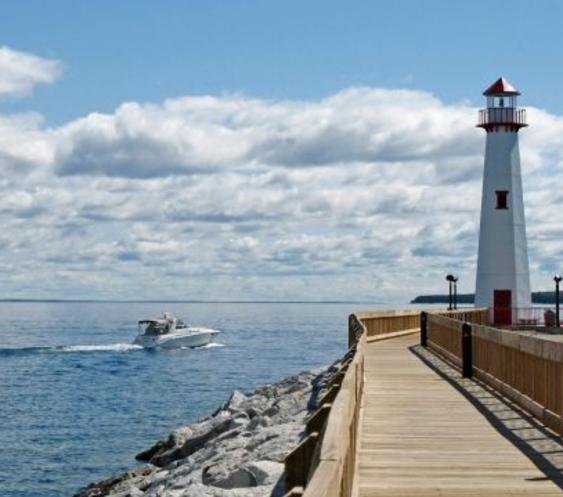 Huron Boardwalk and Wawatam Lighthouse in St. Ignace