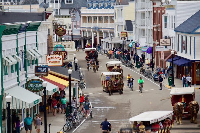 Mackinac Island Main Street in summer