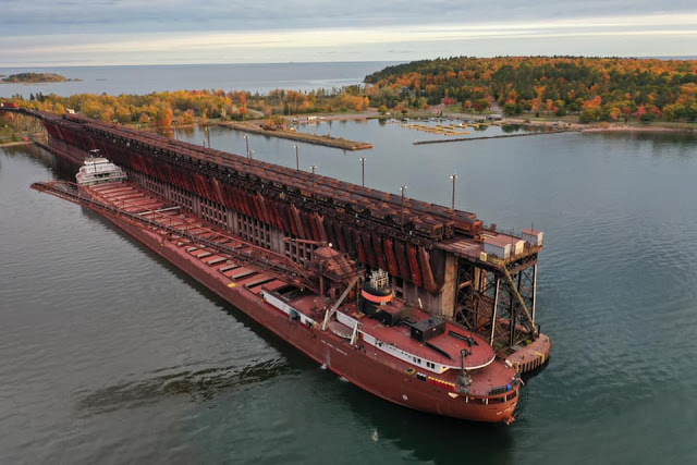 A Great Lakes Iron Ore Boat Loading in Marquette