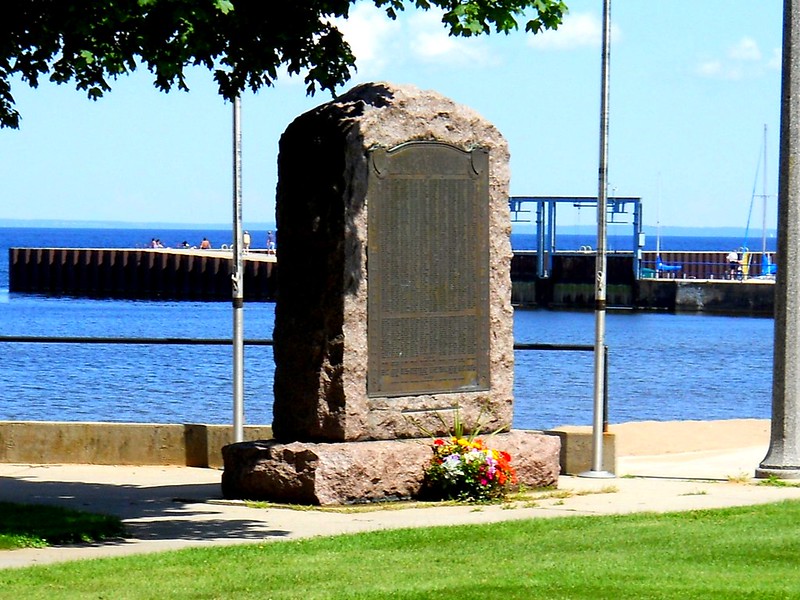 Menominee Memorial Park Monument View to Menominee Marina