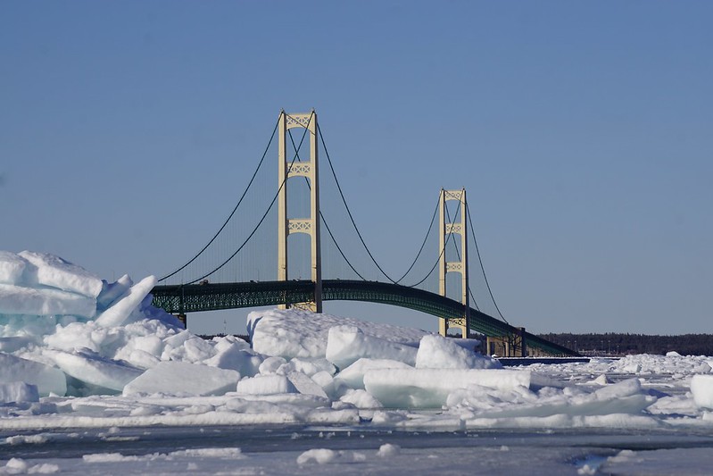 Mackinac Bridge and Blue Ice